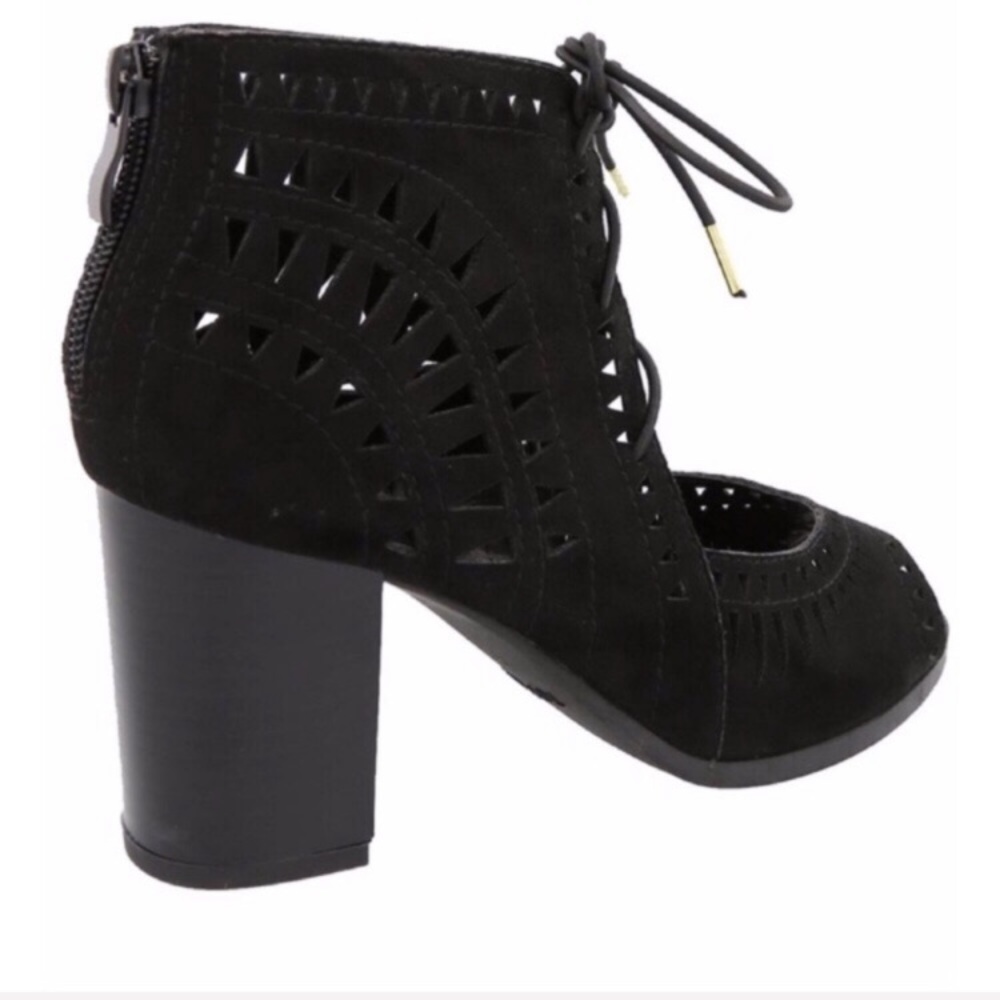 ❗️LAST: Size 7 Black Laser Cut Ankle Booties - Picture 5 of 5